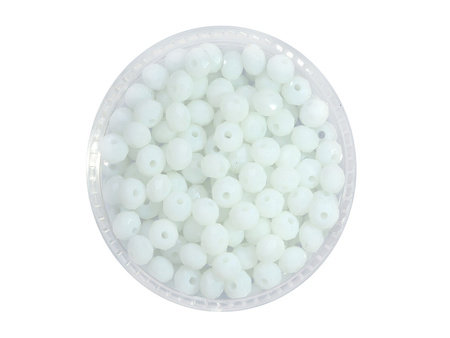 CrystaLove™ / kryształki szklane / rondelle / 3x4mm / mleczny / lustrzany / 147szt