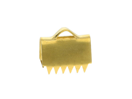 Krokodylki / końcówki płaskie / zaciskane / stal chirurgiczna / 8.5x7mm / złoty / 4szt
