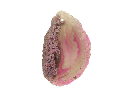 Agat / zawieszka / plaster nieregularny / 53x33mm / różowy / 1szt
