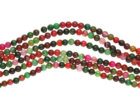 Agat smoczy / kula / 6mm / multikolor / sznur / 60szt