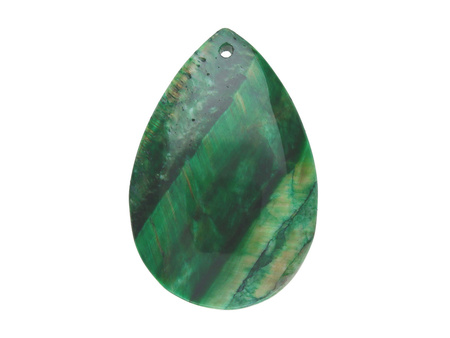 Zielone tygrysie oko / zawieszka / kropla / 48x30x7mm / 1szt