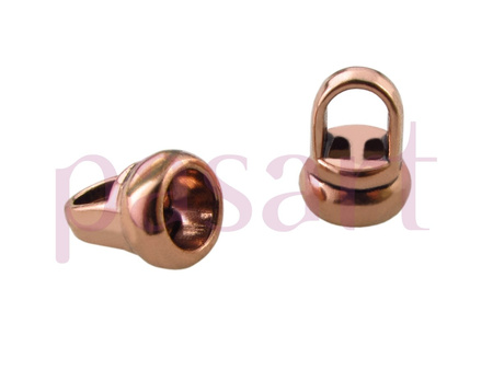 Końcówka do wklejania, okrągłe z uchwytem / kolor antyczny miedziany / 9x13mm / 6mm / uchwyt 5mm