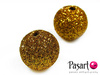 Koraliki brokatowe, pozłacane / 12mm / wielkość otworu 1mm / 6szt