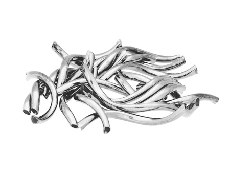 Rurki skręcane / z miedzi / 2x25mm / kolor jasny srebrny / otwór 1mm / 20szt