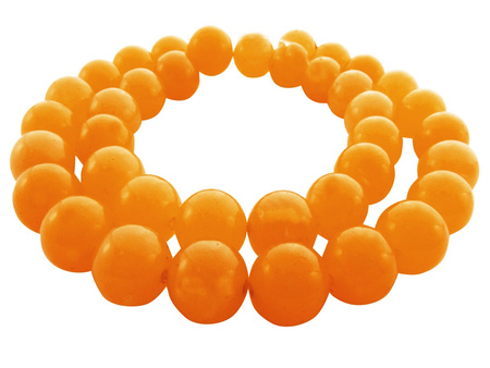 Agat, kula 8mm / pomarańczowy, miodowy / otwór 1.3mm / 49szt / 1 sznur