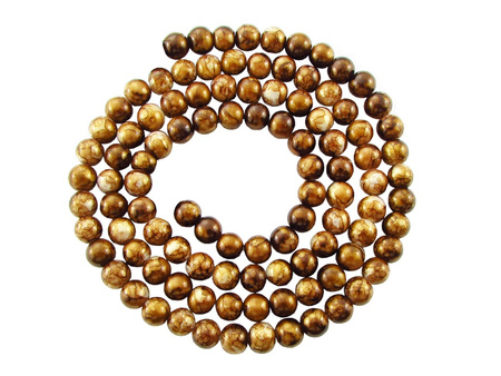 Koraliki Galaxy™ kula 8mm / brązowy / pokryte złoty pyłem / otwór 1mm / 110 koralików