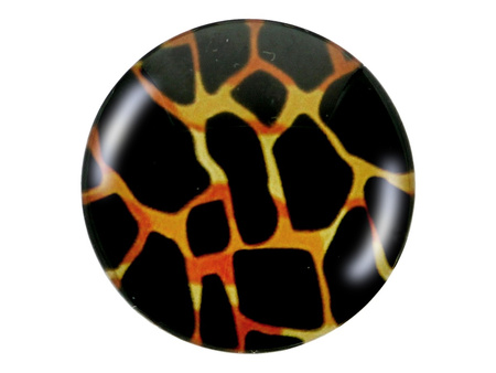 Kaboszony szklane z grafiką, K12 PT1145 / brązowo-pomarańczowy / 12mm / 4szt