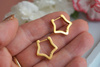 Kolczyki gwiazdki / stal chirurgiczna / 18mm / złoty / 2szt
