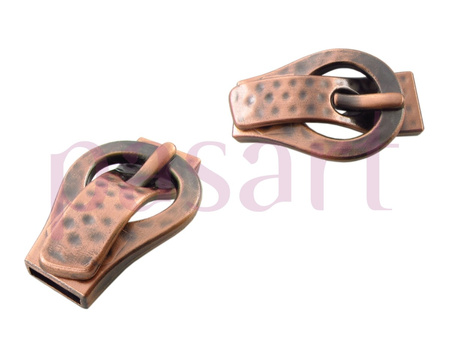 Zapięcie magnetyczne, klamerka / kolor antyczny miedziany / 40x24x10mm / otwór 10.5x3mm