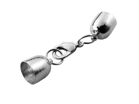 Komplet miedzianych końcówek z karabińczykiem, dzwoneczki / kolor oksydowany / 17mm / otwór 13mm