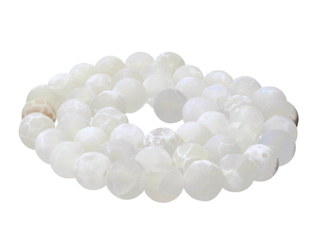 Agat trawiony / kula / 8mm / porcelanowy / 36szt