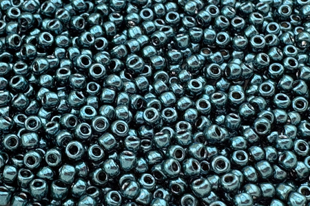 TOHO™ / Round / 11/0 / Higher-Metallic Teal Hematite / 10g
