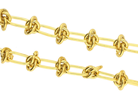 Łańcuszek z supłami / chunky / 8mm / stal chirurgiczna / złoty / 0,5m