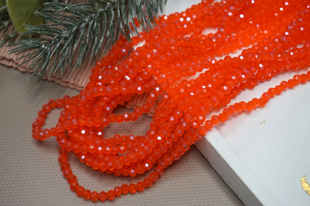 CrystaLove™ / kryształki szklane / rondelle / 3x4mm / Orange Red / 110szt