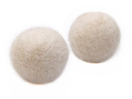 Koraliki filcowe, białe / kula / 10mm / 2szt