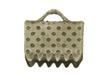 Krokodylki / końcówki zaciskowe płaskie z uchwytem / 6mm / antyczny brąz / 60szt