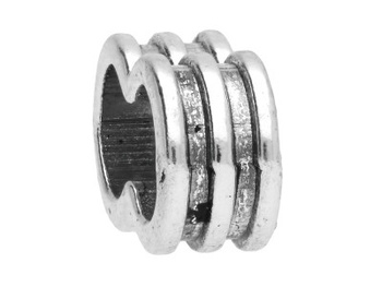 Podwójny tunel / przekładka / 5x15x8mm / srebrny / otwór 5mm / 4szt