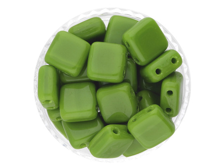 CZECHMATES™ / Tile Bead / 6mm / Opaque / Olive / 30szt