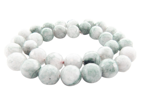 Agat, kula fasetowana 5-6mm / siwy, biały / otwór 1.4mm / 60szt / 1 sznur