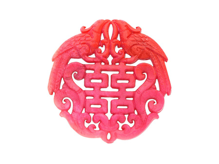 Jadeit / zawieszka / 66x65.5x7mm / ciemny różowy / 1szt