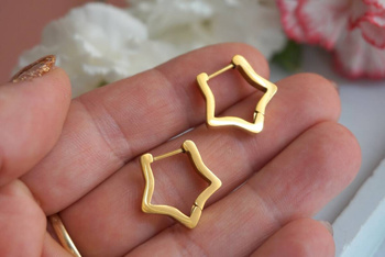 Kolczyki gwiazdki / stal chirurgiczna / 18mm / złoty / 2szt