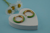 Kolczyki kółka / stal chirurgiczna / 12mm / złoty, zielony / 2szt