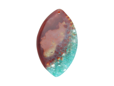 Agat / zawieszka / markiza / 59x35x7mm / brązowo-zielony / 1szt