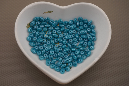 SuperDuo™ / 2.5x5mm / Luster - Dk Turquoise / 10g