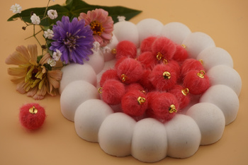 Pomponik / zawieszka / 15mm / koralowy / 1szt