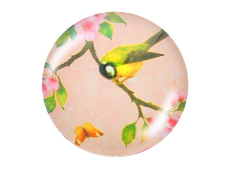 Kaboszon szklany z grafiką K12 PT1209 / różowy / 12mm / 4szt