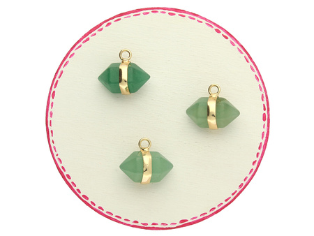 Awenturyn / grot w okuciu / zawieszka / 16x15mm / metal / 1szt