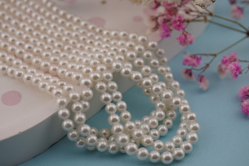 Perła naturalna / kula / 4mm / biały / sznur / około 100szt