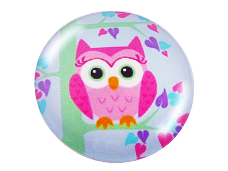 Kaboszony szklane z grafiką, K12 PT1049 / błękitno-różowy / 12mm / 4szt