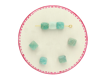 Amazonit / kostka fasetowana / 8x8mm / 1szt