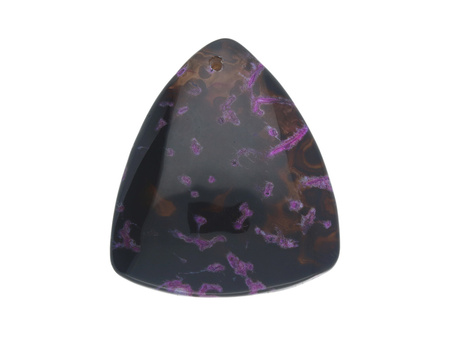 Agat / zawieszka / trójkąt / 48x42x9.5mm / brązowo-fioletowy / 1szt