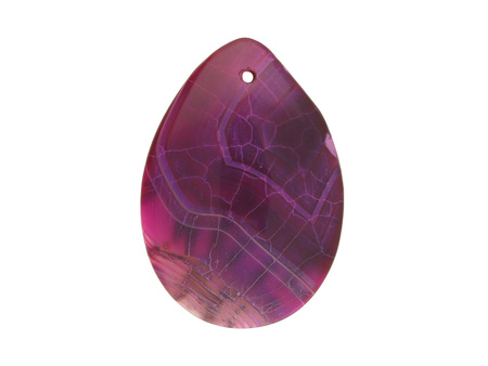 Agat / zawieszka / kropla / 44x31x6mm / różowy, fioletowy / 1szt
