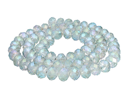 CrystaLove™ / kryształki szklane / rondelle / 8x10mm / szary / opalizujący / transparentny / 70szt