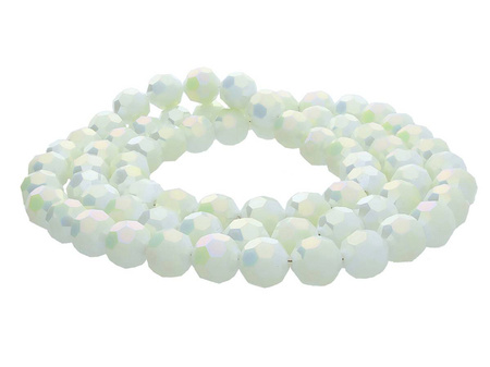 CrystaLove™ / kryształki szklane / ball / 10mm / waniliowy / opalizujący / 65szt