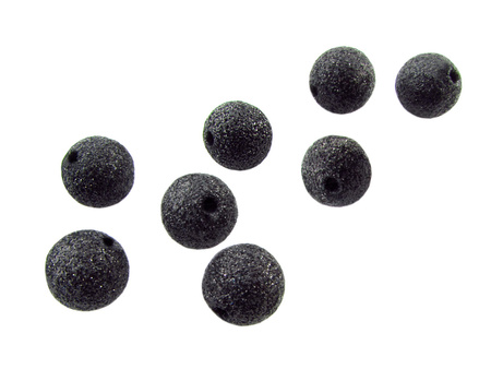 Koraliki brokatowe / czarny / 10mm / otwór 2mm / 8szt