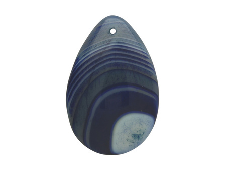 Agat / zawieszka / kropla / 45x30x6mm / chabrowy, biały / 1szt