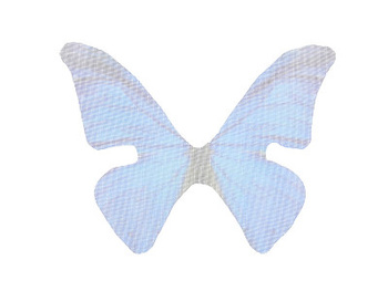 Skrzydła motyla / z organzy / 33x43mm / chabrowy / 4szt