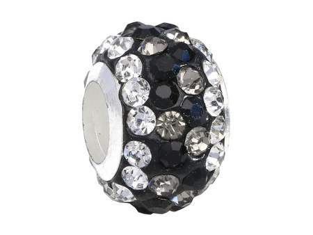 Discoteque™ / przekładka / 57 cyrkonii/ 7x11x11mm / kolor srebrny, multikolor / otwór 4.5mm /1szt