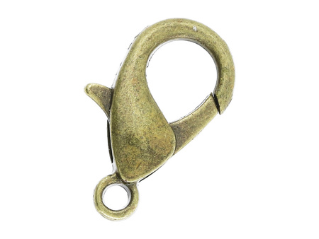 Karabińczyki klasyczne / 10mm / antyczny brąz / uchwyt 1mm / 22szt