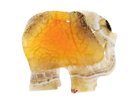 Agat / zawieszka / słoń / 40x45x5mm / pomarańczowo-beżowy / 1szt