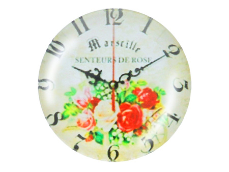 Kaboszon szklany z grafiką K20 PT1236 / biało-czerwony / 20mm / 2szt