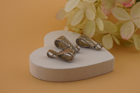 Krawatka ozdobna / stal chirurgiczna / 6x15,5mm otwór 3mm / srebrny / 2szt