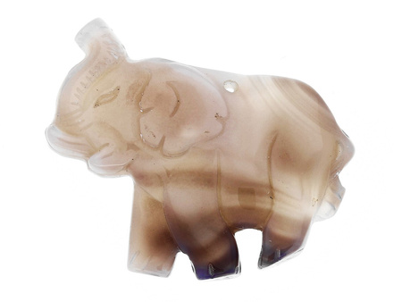 Agat Szary / słoń / zawieszka / 50x40x8mm / 1szt