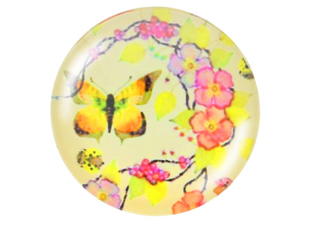 Kaboszon szklany z grafiką K12 PT1226 / multikolor / 12mm / 4szt