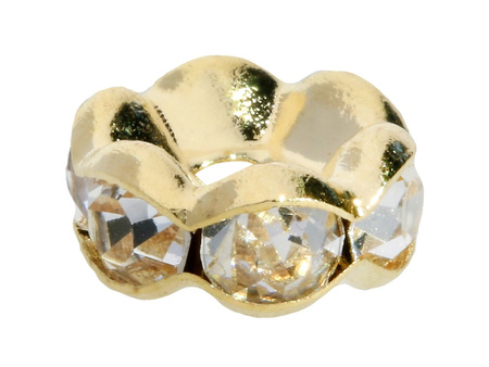 GlitteRing™ / przekładka / round / 5mm / kolor KC Gold, Crystal / otwór 1.4mm / 20szt