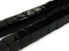 Koraliki szklane ,czarne  / kostka / 10mm / wielkość otworu 1mm / 30szt